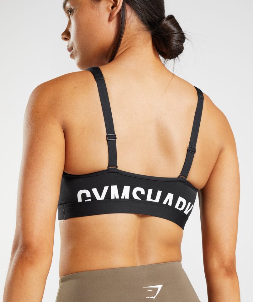 Women's Gymshark Fraction Sports Bra Black | NZ 2YAWHD